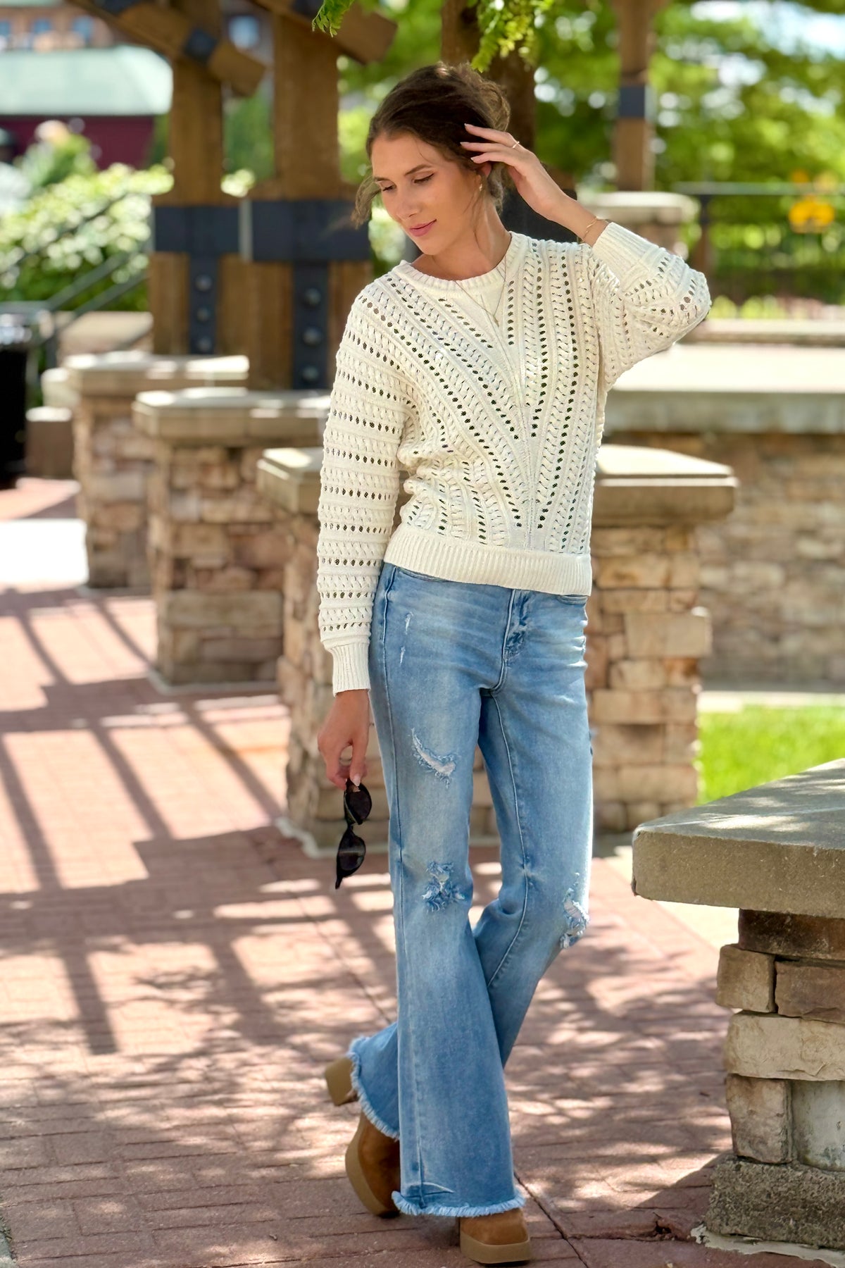Tribal Celestine Crew Neck Sweater : Eggshell