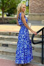 Jennae Tiered Maxi Dress : Blue