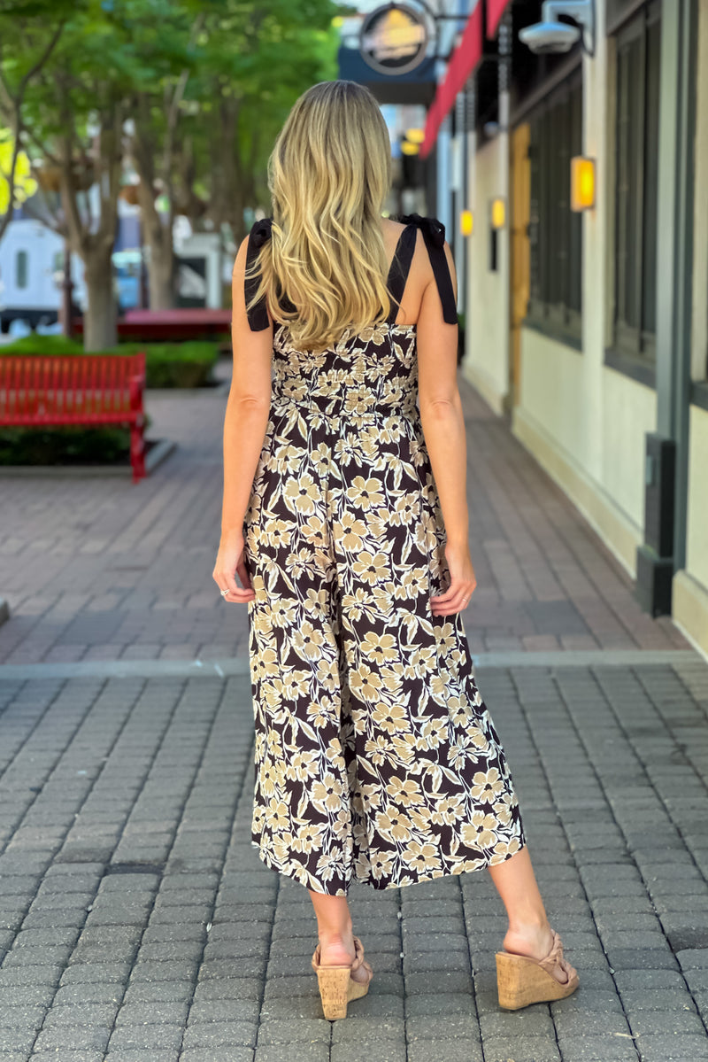 Malin Floral Print Jumpsuit : Black Multi