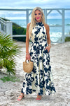 Alivia Halter Top Maxi Dress : Black