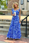 Jennae Tiered Maxi Dress : Blue