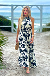 Alivia Halter Top Maxi Dress : Black