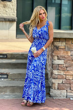 Jennae Tiered Maxi Dress : Blue