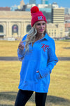 Lula Fleece Embroidered KC Snap Pullover : Heather Grey