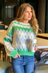 Icicles in the Evergreens Sweater : Green