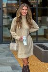 Tribal Hailey Mock Neck Sweater Dress : Oatmeal