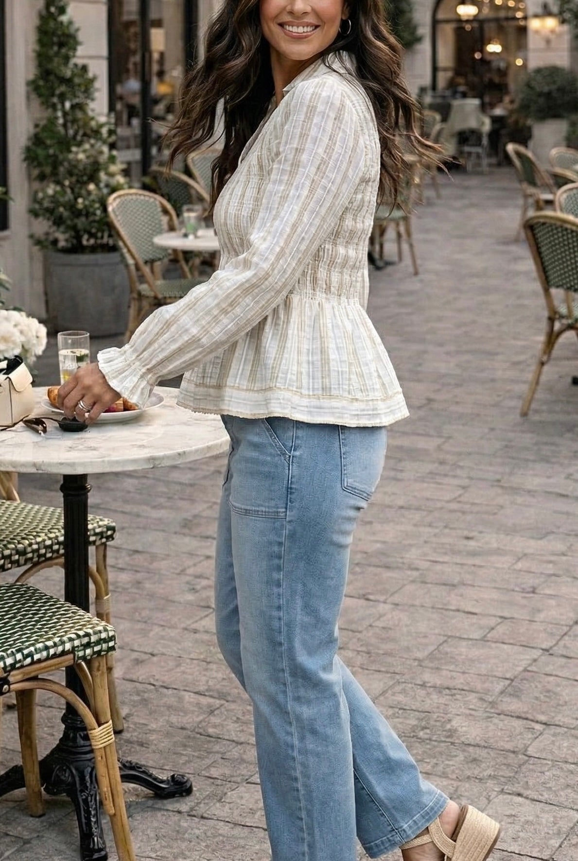 Tribal Sofia Long Sleeve Blouse : Sesame