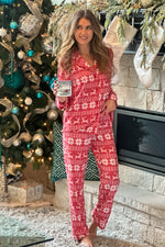 Fair Isle Holiday Pajamas : Red