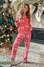 Fair Isle Holiday Pajamas : Red