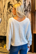 Ice Castle Shimmery Soft Sweater : Wht/Silver