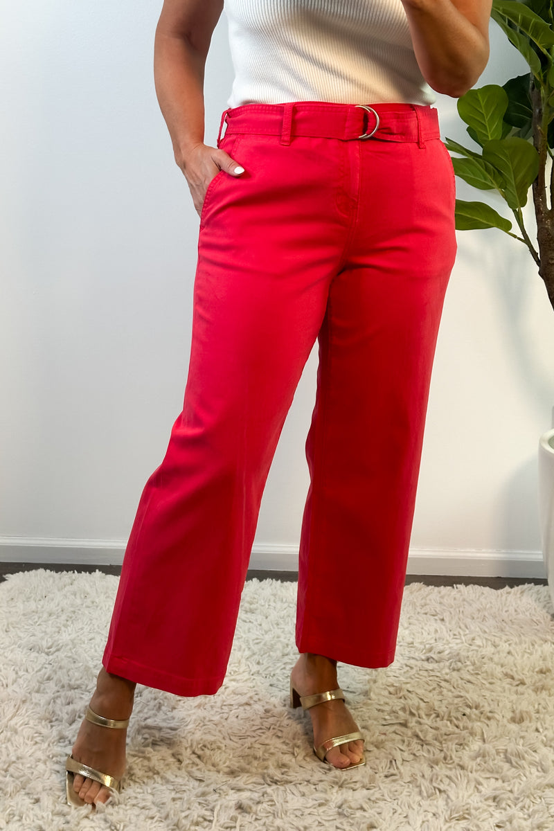Liverpool Serena Hi Rise Crop Wide Leg Pant : Geranium