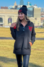 Lula Fleece Embroidered KC Snap Pullover : Black