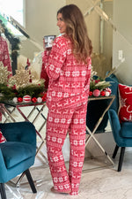 Fair Isle Holiday Pajamas : Red