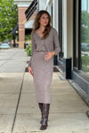 Kindra Ribbed Sweater/ Skirt Combo : Mocha