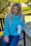 Noren Turtle Neck Cropped Sweater : Seafoam