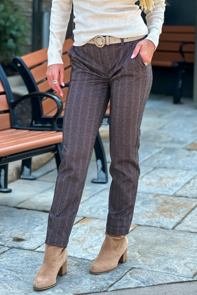 Carson Liverpool Kelsey Trousers : Brown/Black