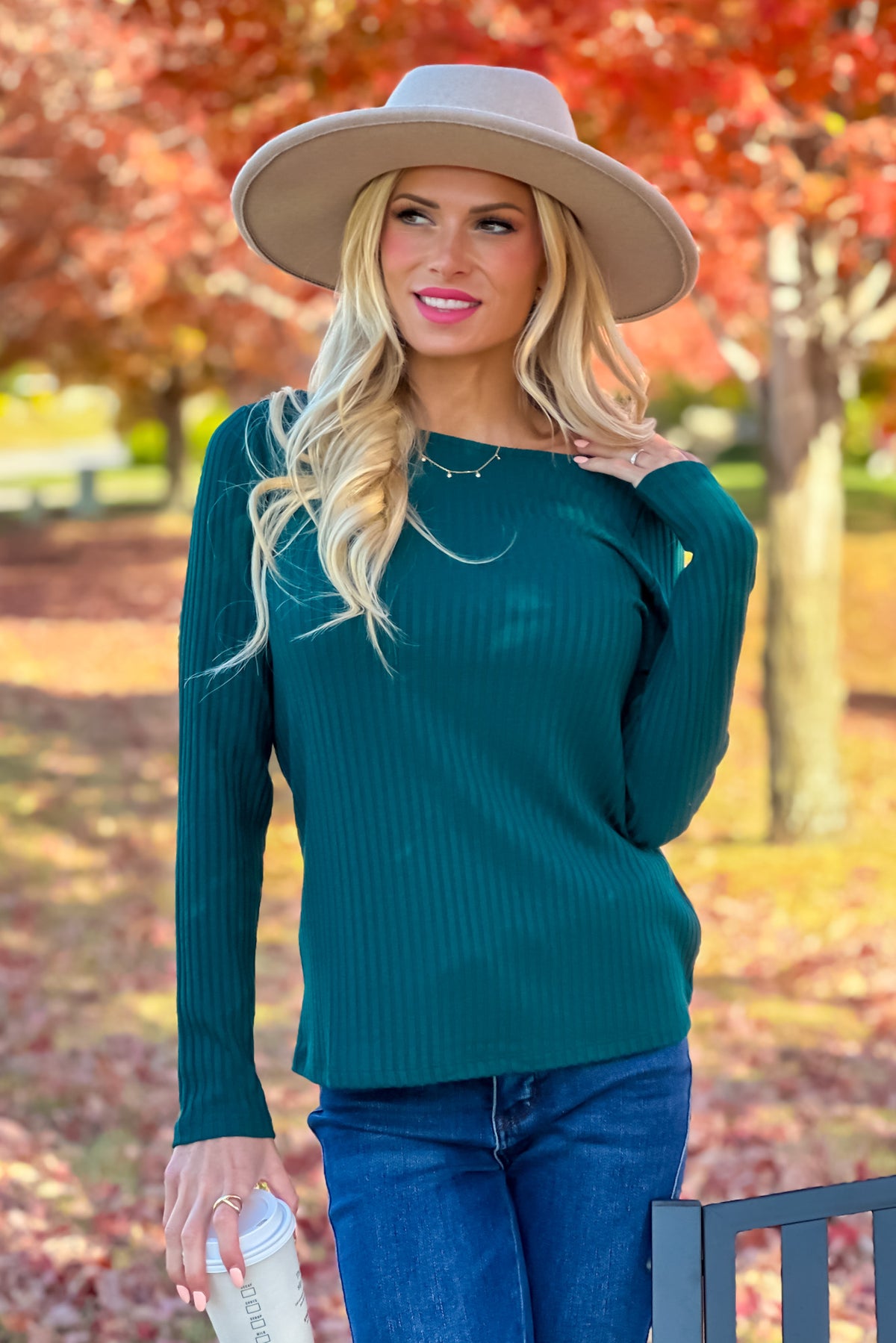 Liverpool Eden Boat Neck Top : Forest Green