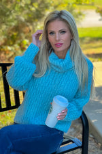 Noren Turtle Neck Cropped Sweater : Seafoam