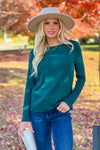 Liverpool Eden Boat Neck Top : Forest Green