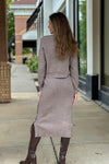 Kindra Ribbed Sweater/ Skirt Combo : Mocha