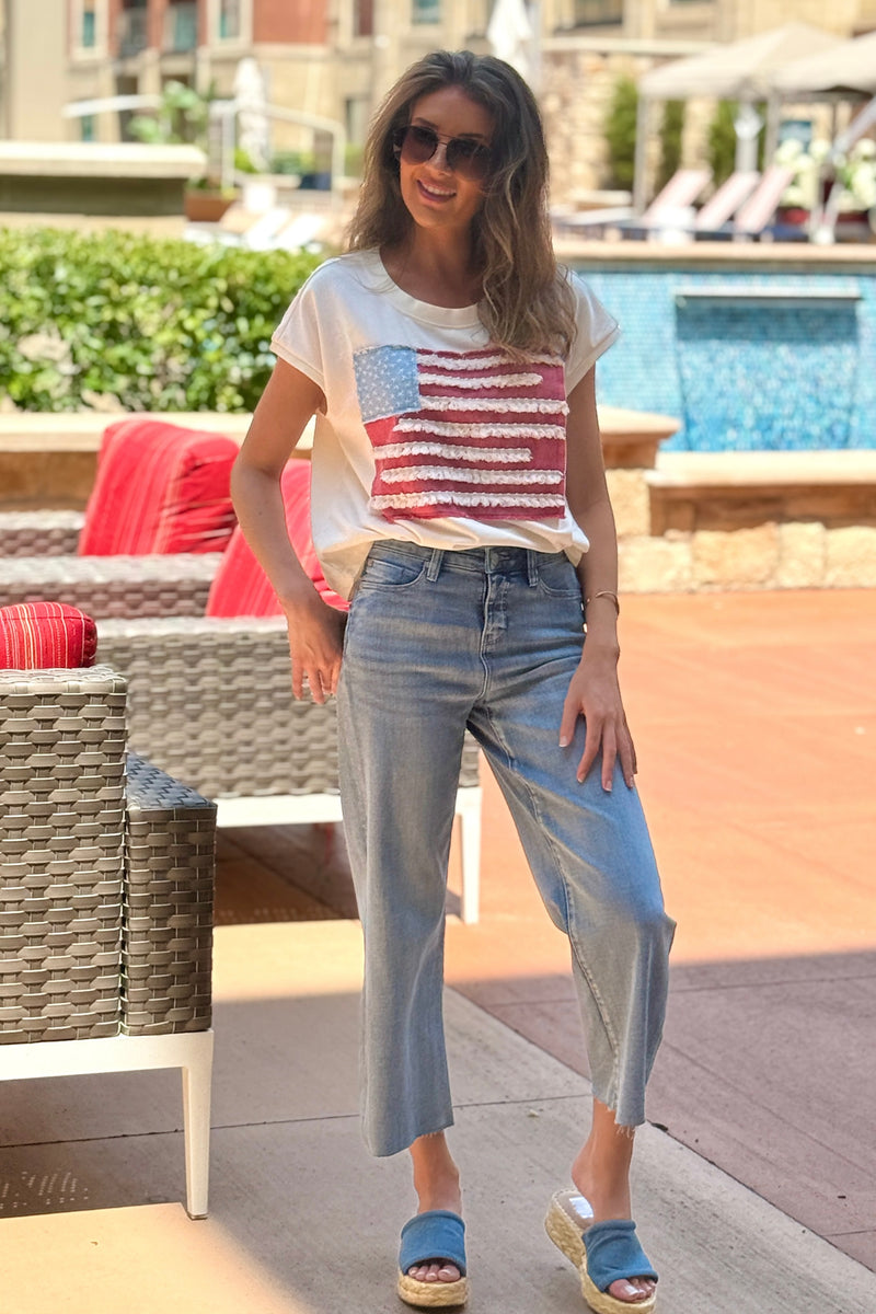 Alma US Flag Top : Cream