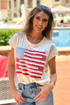 Alma US Flag Top : Cream