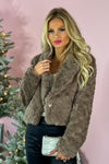 So In Love Textured Faux Fur Jacket : Toffee