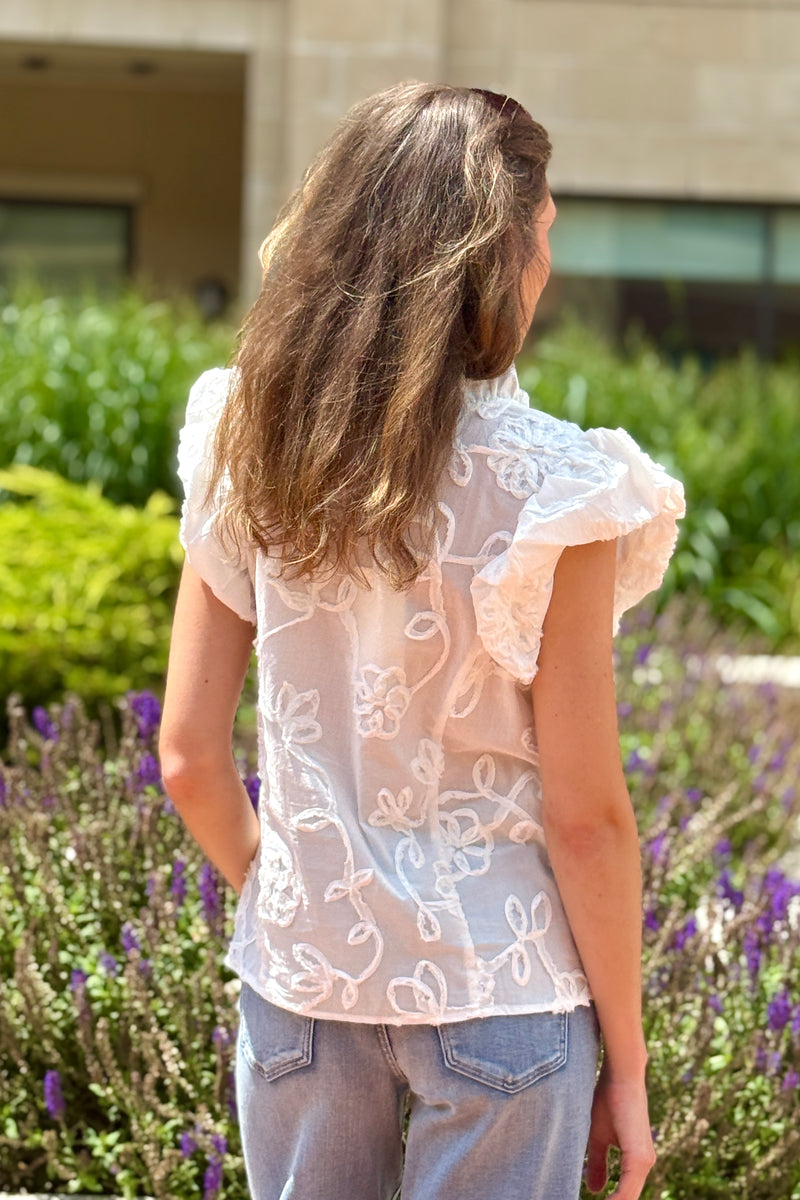 Amyra Puff Sleeve Blouse : White