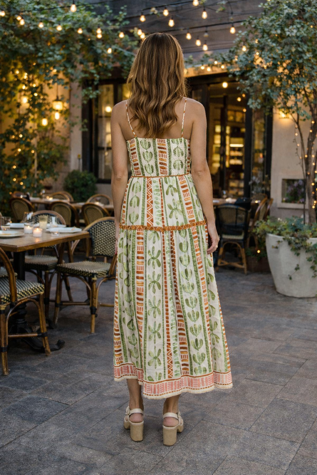 Kaylee Sleeveless Ruched Neckline Maxi Dress : Camel/Olive