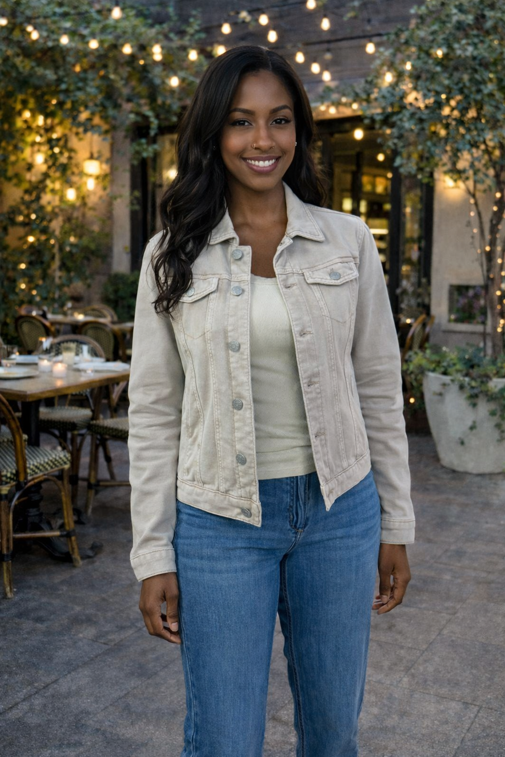 Khloe Washed Sweatshirt Feel Jacket : Light Stone