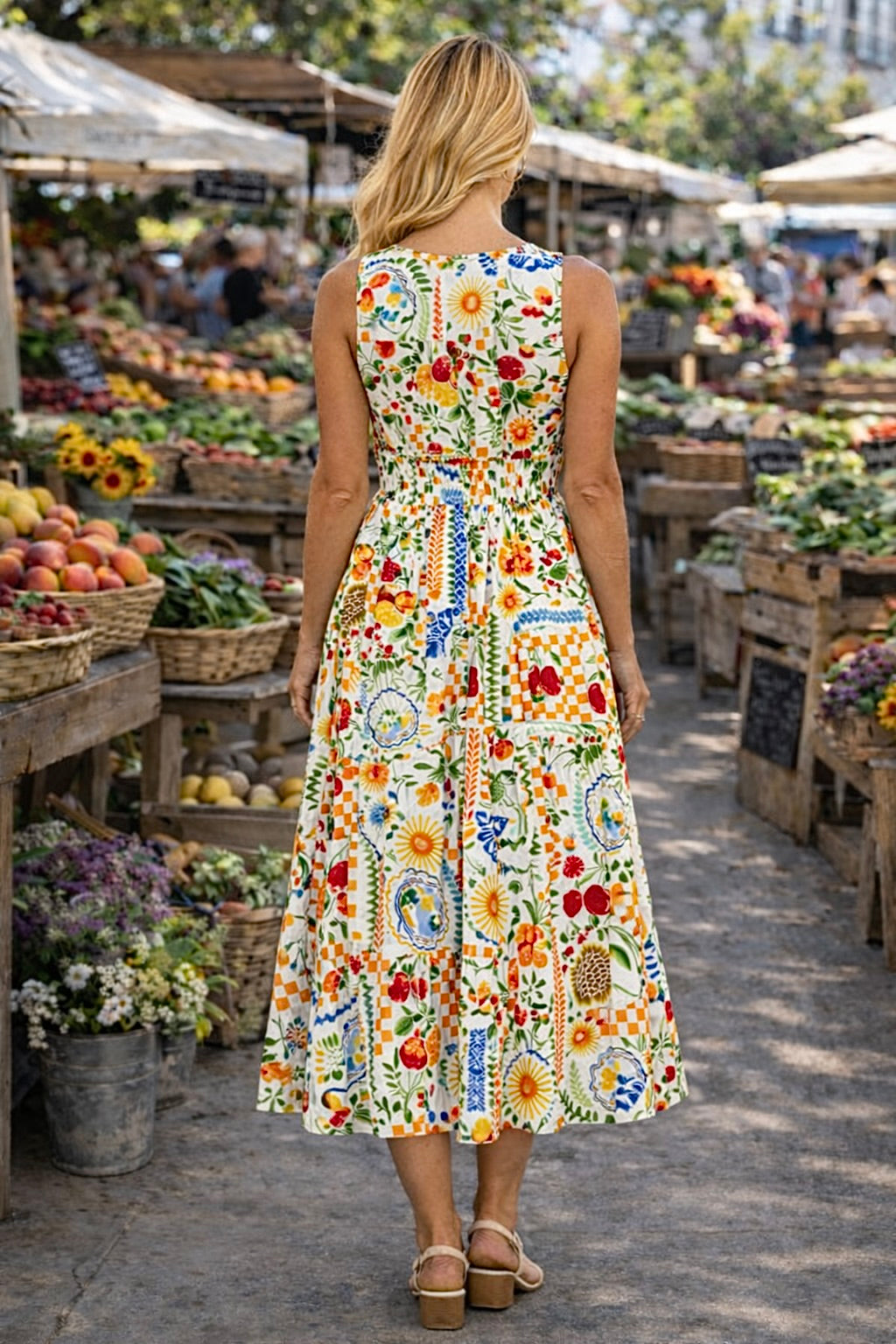 Emmeline Sleeveless Maxi Dress : Summer Picnic