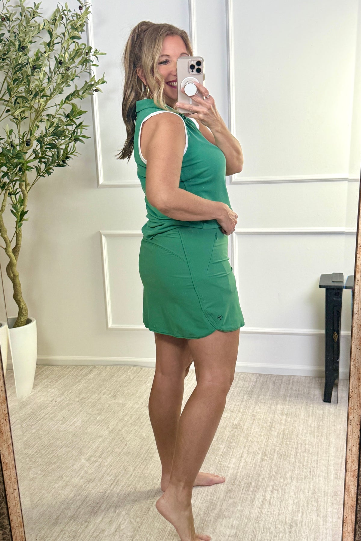 Tribal Reagan Skort With Invisible Zippers : Green