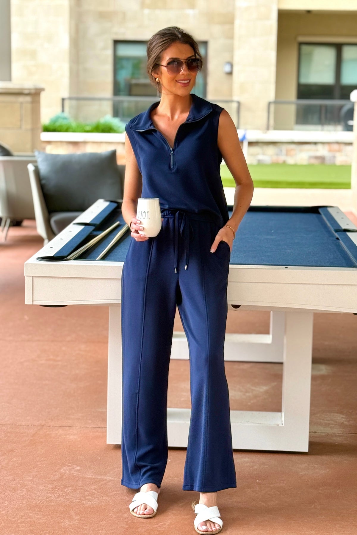 Jeana Brushed Modal Sleeveless Top : Navy