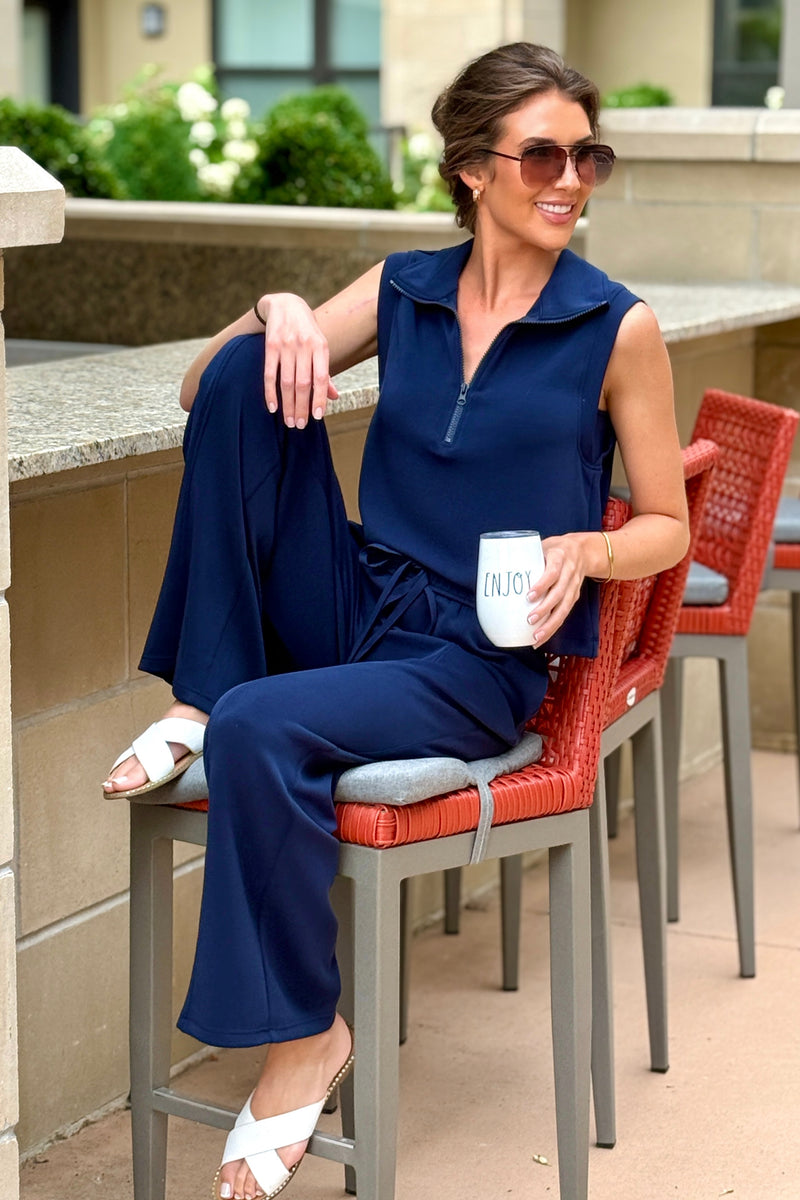 Jeana Brushed Modal Sleeveless Top : Navy