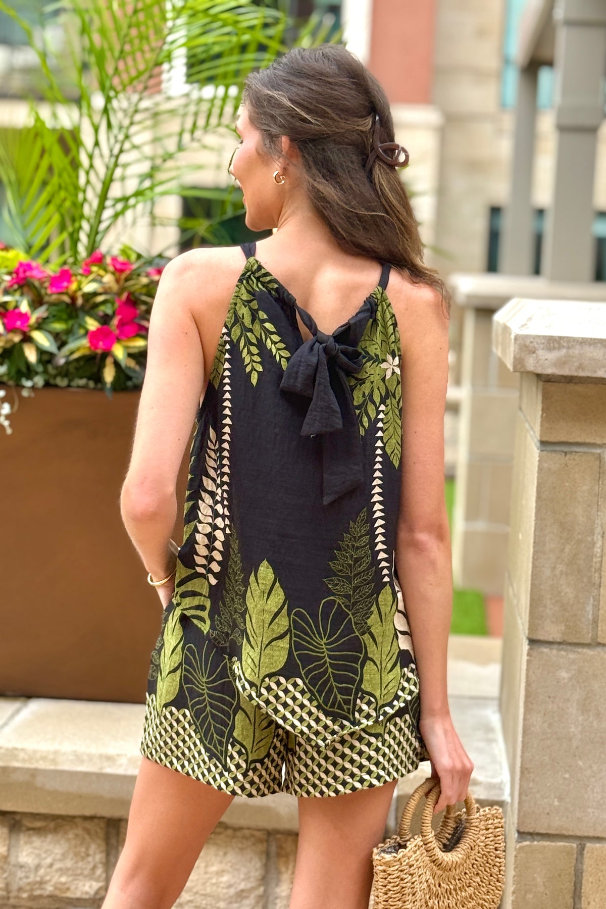 Boca Raton Palm Tree Tank : Black/Olive