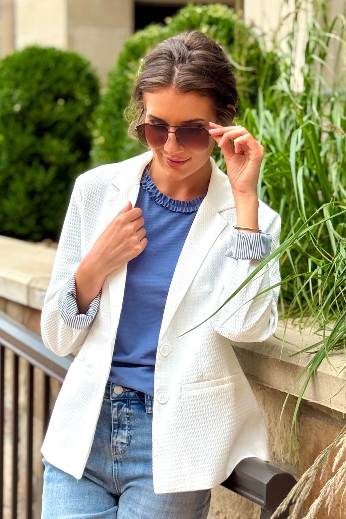 Lucinda Rolled Sleeve Jacket : Off White