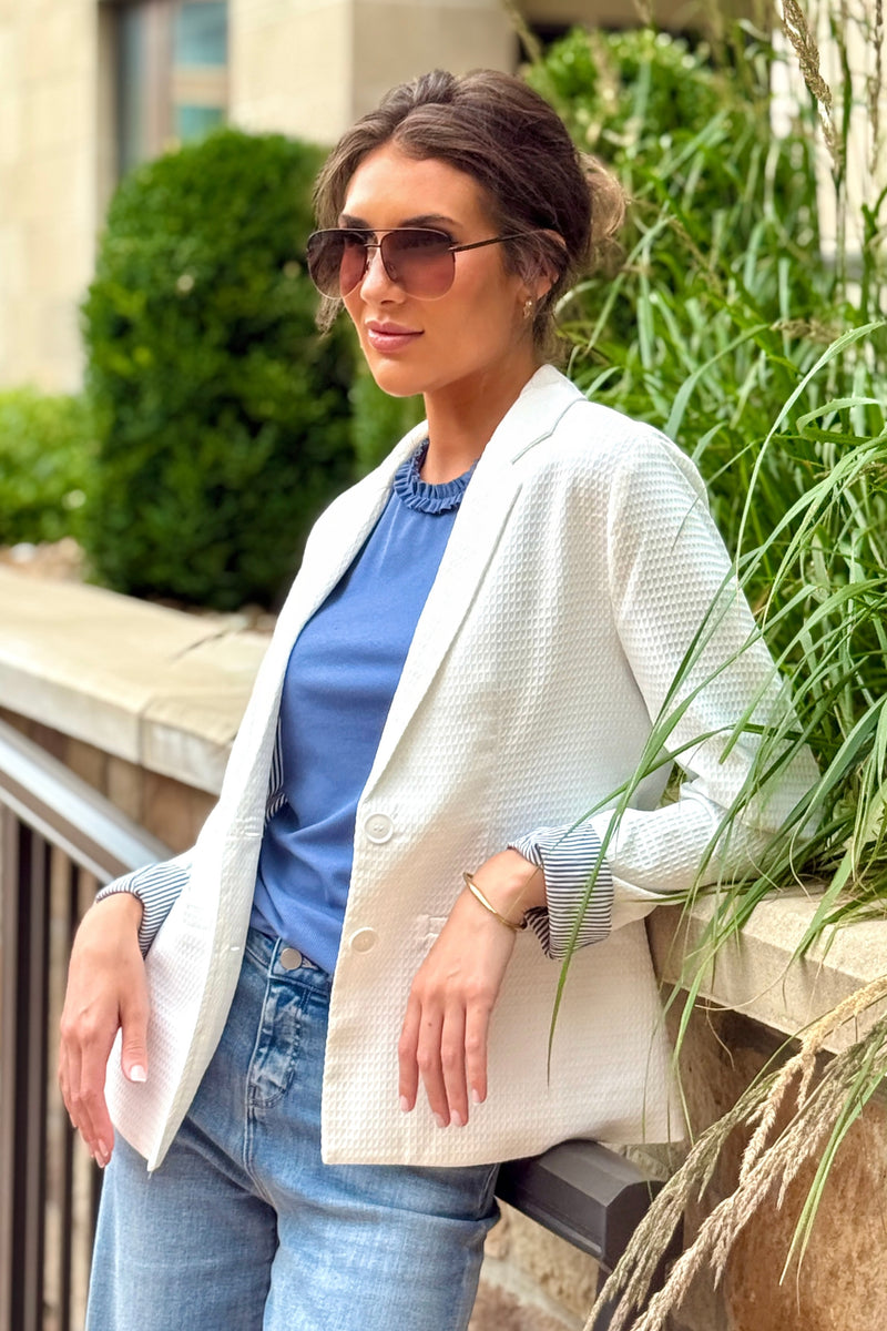 Lucinda Rolled Sleeve Jacket : Off White