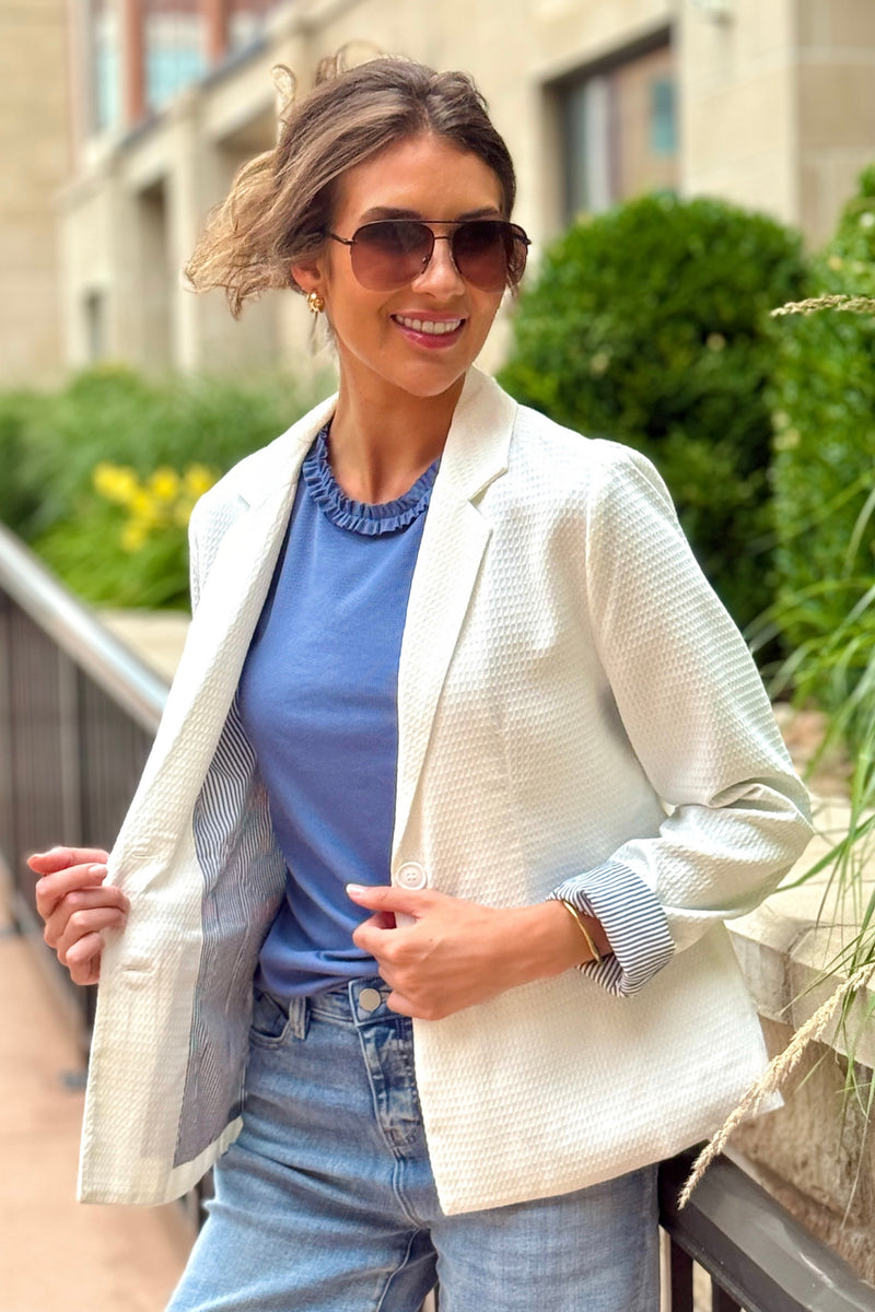 Lucinda Rolled Sleeve Jacket : Off White