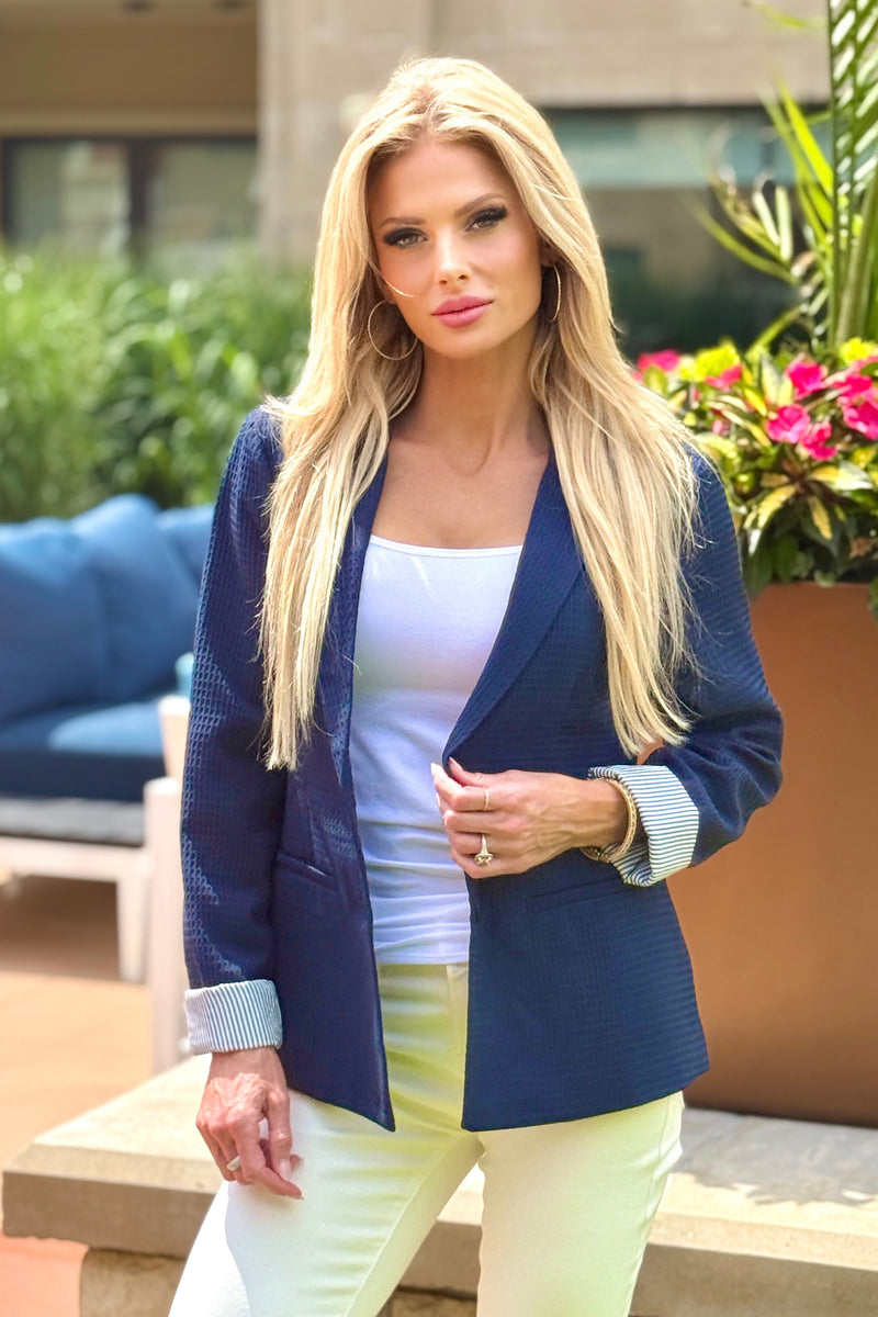 Lucinda Rolled Sleeve Jacket : Midnight