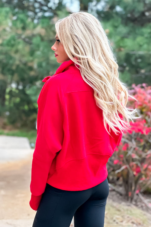 Layla KC Half Zip Fleece Pullover : Red free