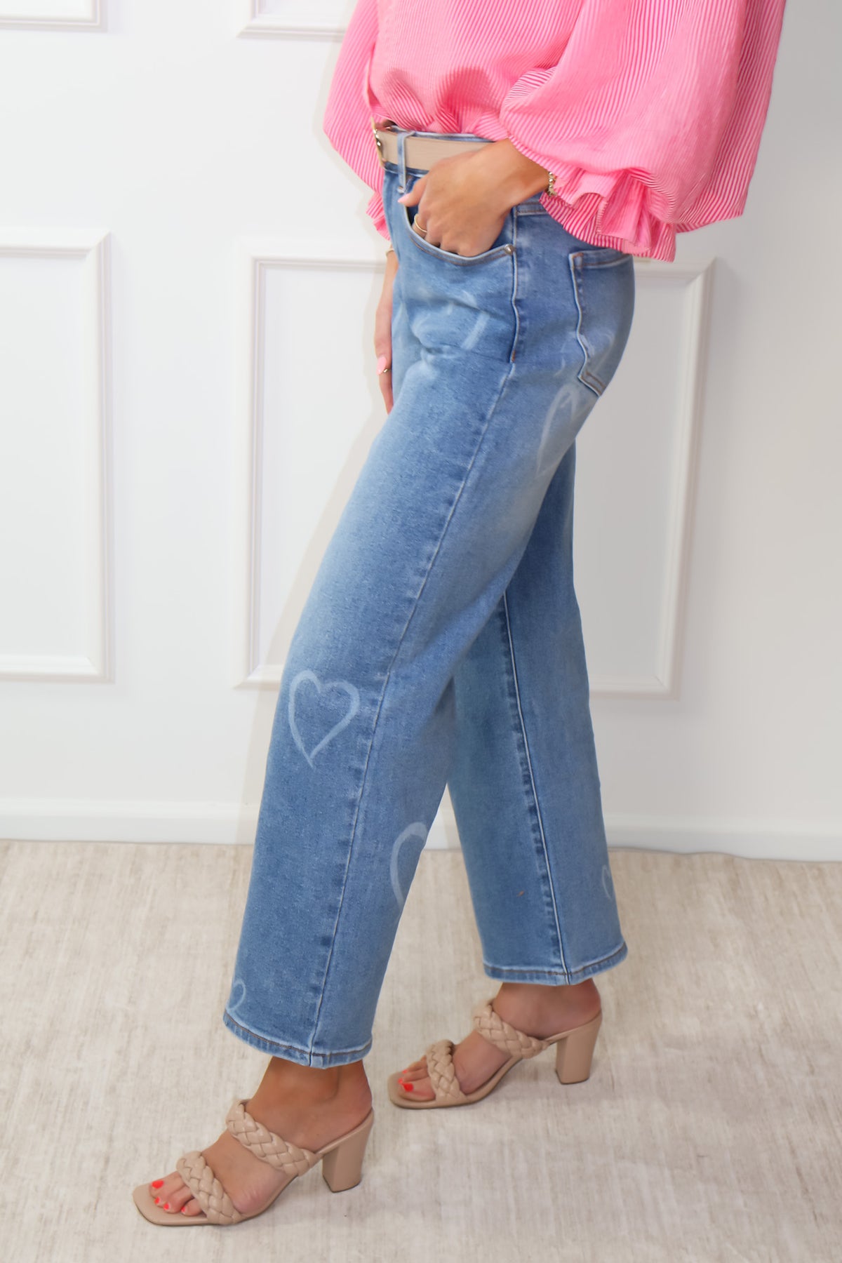 Tribal Sophia Curvy Heart Jeans