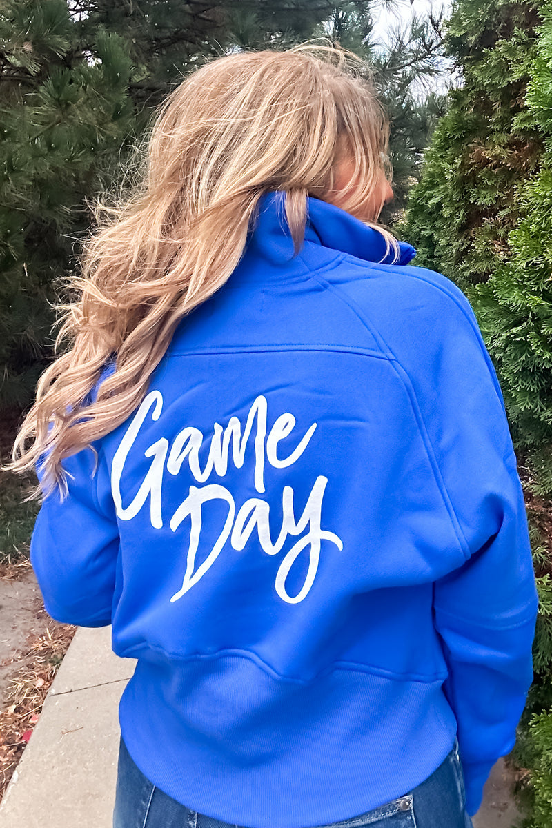 Layla Game Day Half Zip Fleece Pullover : Royal