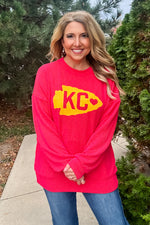 Arrowhead KC Ribbed Knit Pullover : Red/Yellow