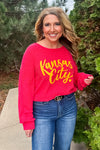 Scroll Kansas City Ribbed Knit Pullover : Red/Yellow