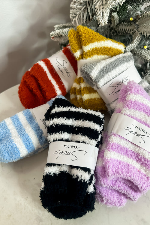 Striped Fuzzy Socks : Various