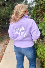 Layla Game Day Half Zip Fleece Pullover : Lavender