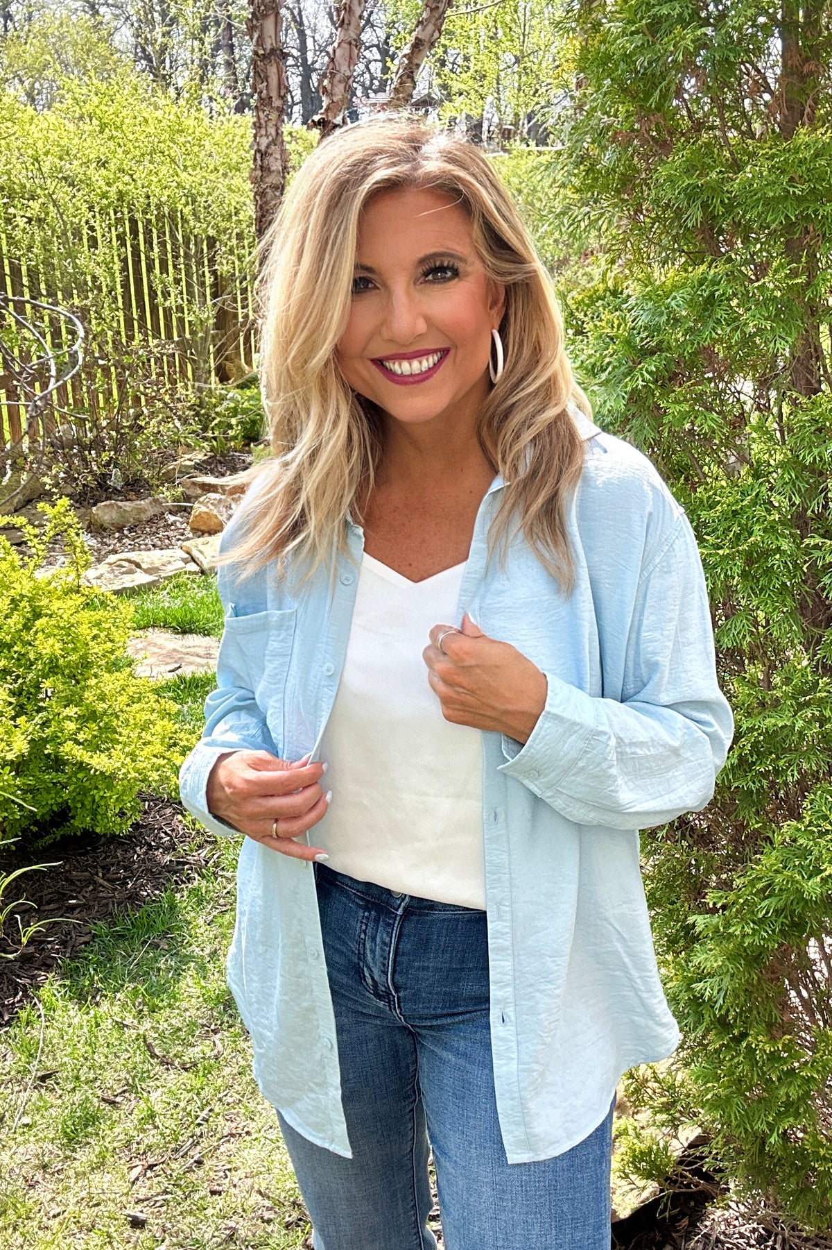 Auli Woven Shirt w/ Back Ties : Sky Blue