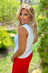 Velvet Heart Carlisha Ribbed Knit Open Neck Tank : White
