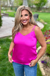Caisyn Double Strap Cami : Hot Flamingo