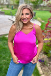 Caisyn Double Strap Cami : Hot Flamingo